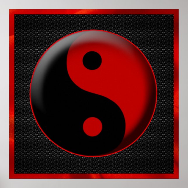 YIN YANG BLACK RED 3D POSTER (Front)