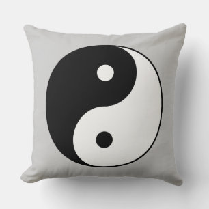 yin yang black white symbol cushion
