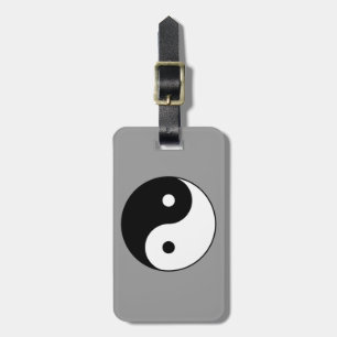 yin yang black white symbol luggage tag