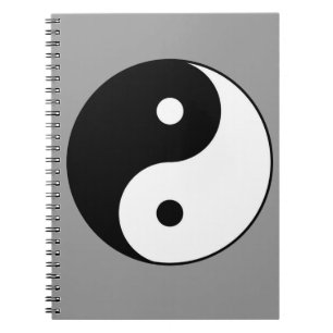 yin yang black white symbol spiral notebook
