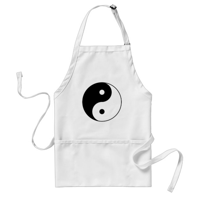yin yang black white symbol standard apron (Front)