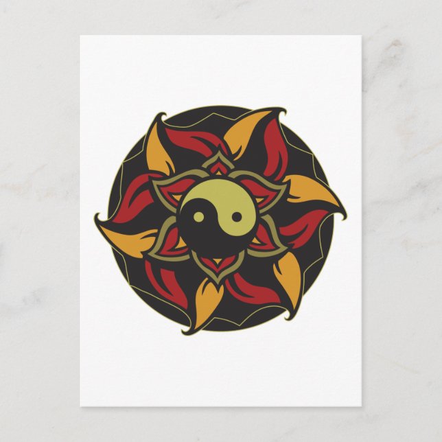 Yin Yang Blooming Lotus Postcard (Front)