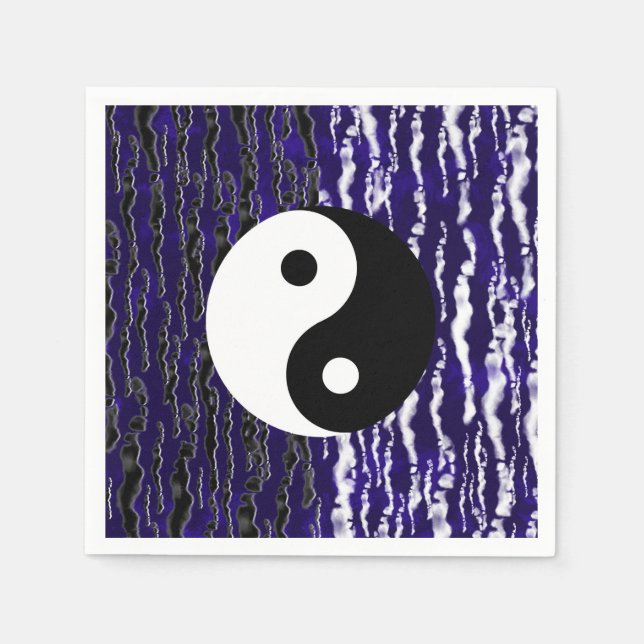 Yin Yang Blue Tranquillity Zen Energy Party Napkin (Front)