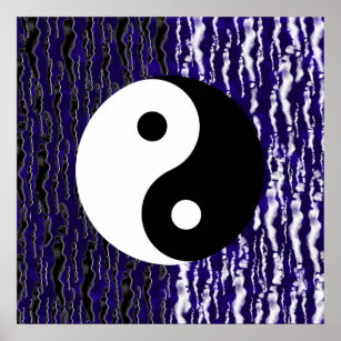Yin Yang Blue Tranquillity Zen Energy Poster