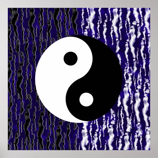 Yin Yang Blue Tranquillity Zen Energy Poster (Front)
