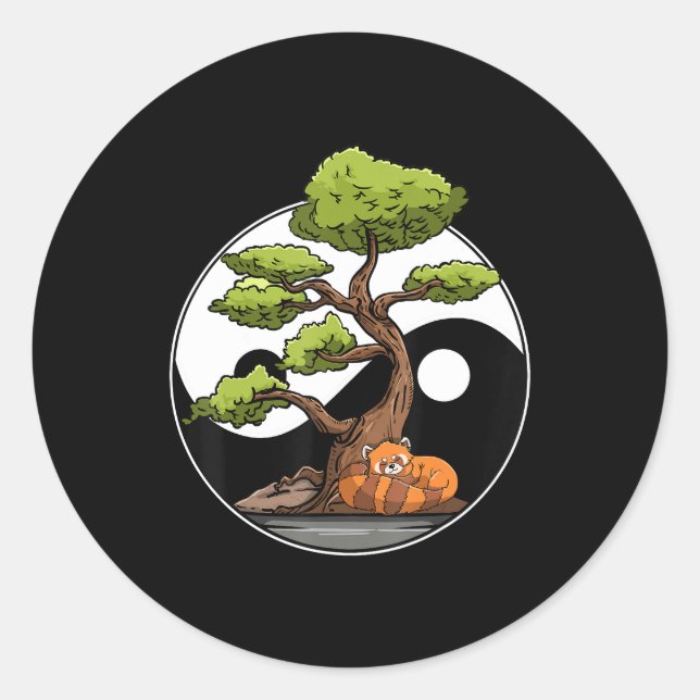 Yin Yang Bonsai Tao Taoism Spiritual Zen Meditate Classic Round Sticker (Front)