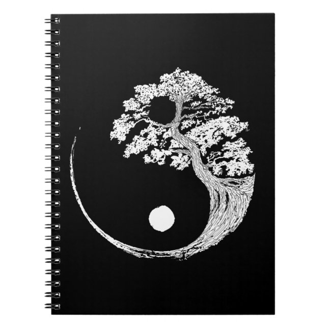 Yin Yang Bonsai Tree Japanese Buddhist Zen Notebook (Front)