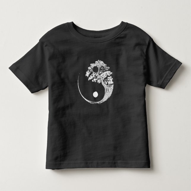 Yin Yang Bonsai Tree Japanese Buddhist Zen Toddler T-Shirt (Front)