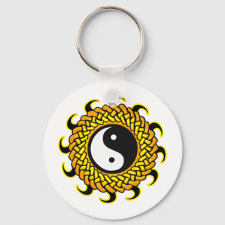 Yin Yang Braided Sun Key Ring