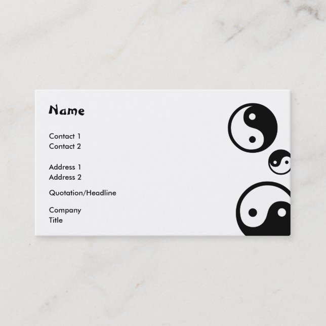Yin Yang Business Card (Front)