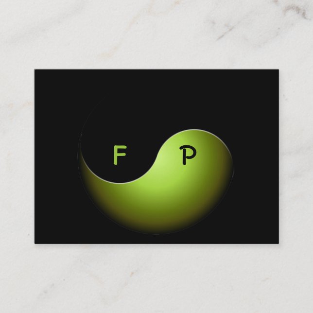 yin yang business - lime card (Front)