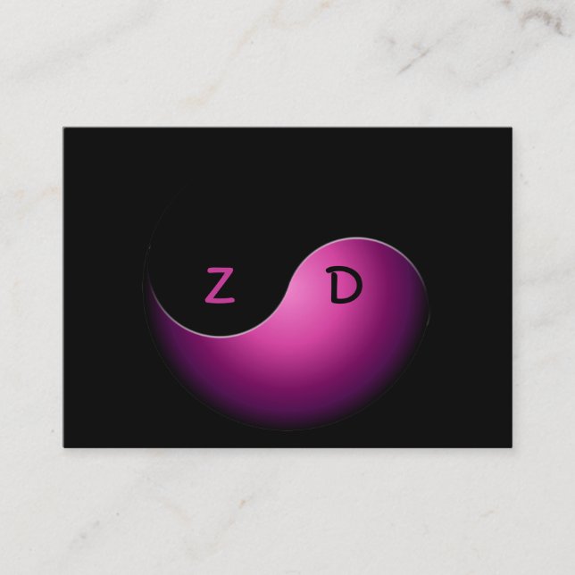 yin yang business - pink business card (Front)