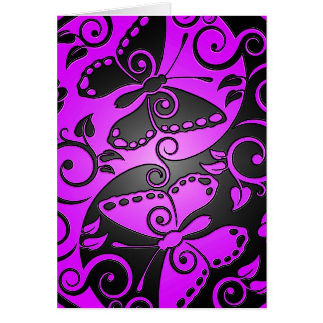 Yin Yang Butterflies, purple & black (Front)