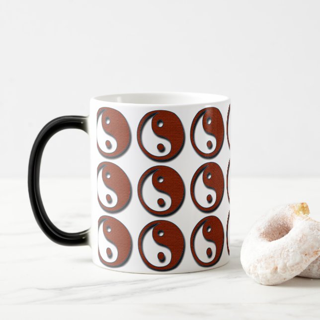 Yin Yang by Shirley Taylor  Magic Mug (With Donut)