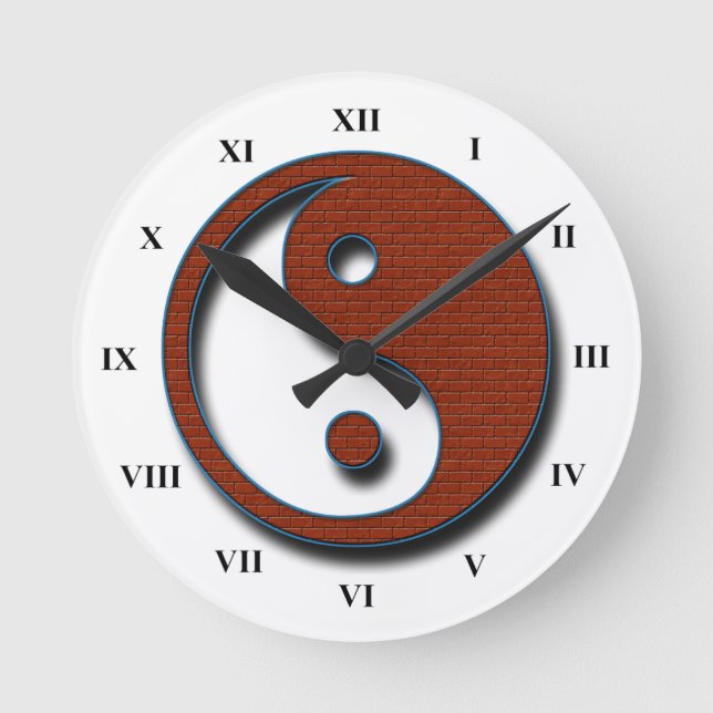 Yin Yang by Shirley Taylor Round Clock (Front)