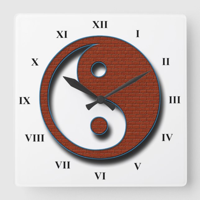 Yin Yang by Shirley Taylor Square Wall Clock (Front)