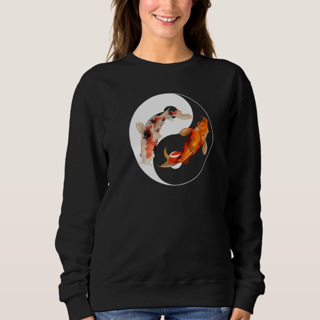 Yin Yang Carp Balance Taijitu Japanese Nishikigoi  Sweatshirt (Front)