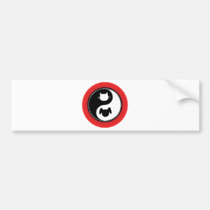 Yin Yang Cat Dog Bumper Sticker