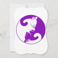 Yin Yang Cat Note Card