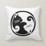 Yin Yang Cats 16x16" Throw Pillow<br><div class="desc">Yin Yang Cats adorn this gorgeous pillow -- sure to make a unique statement.  Yin Yang Cat design ©2006 Barbara McConkey/InForm Design.</div>