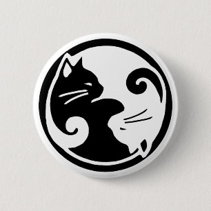 Yin Yang Cats 6 Cm Round Badge