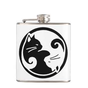 Yin Yang Cats Flask