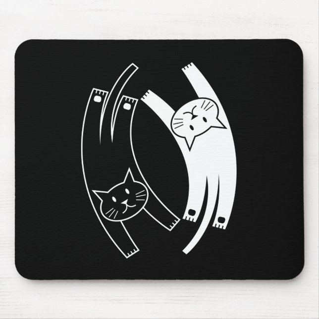 Yin & Yang Cats Mousepad (Front)