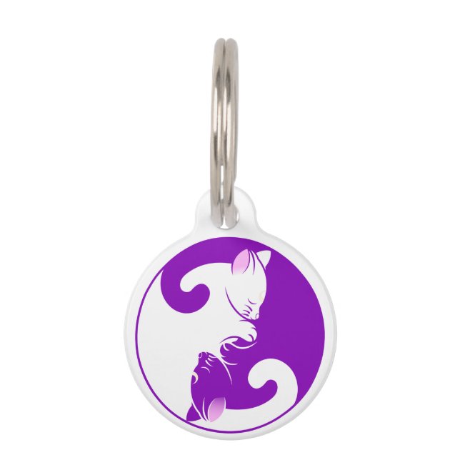 Yin Yang cats Pet Tag (Front)