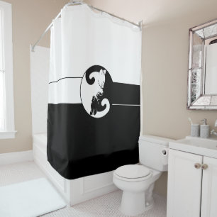 Yin yang cats shower curtain