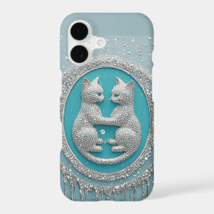 Yin Yang Cats Symbol With Light Blue Zen Texture