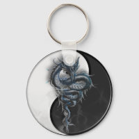 Yin Yang Chinese Dragon Keychain