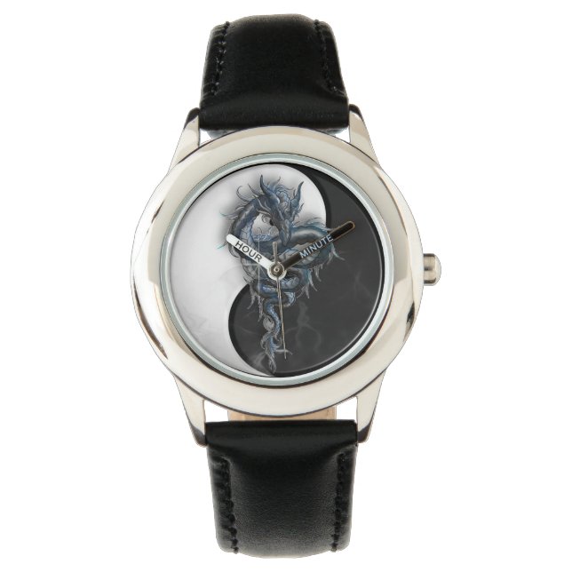 Yin Yang Chinese Dragon Kids Adjustable Watch (Front)