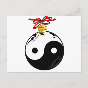 Yin & Yang Christmas Ball Holiday Postcard