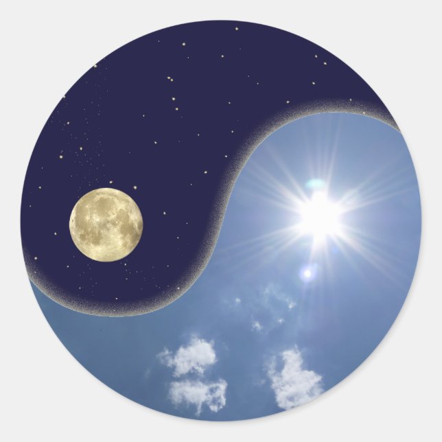 yin yang classic round sticker (Front)