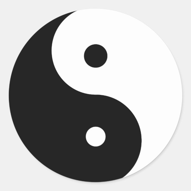 yin yang classic round sticker (Front)