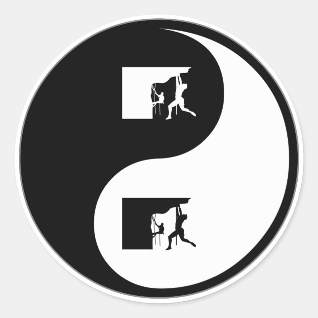 Yin Yang Climbing Classic Round Sticker (Front)