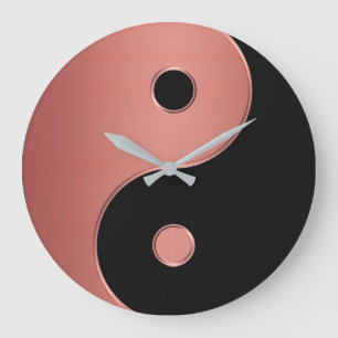 Yin Yang Clock in Copper or Clay and Black