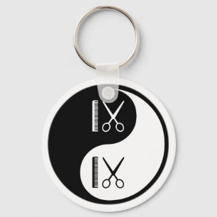 Yin Yang Cutting Hair Key Ring