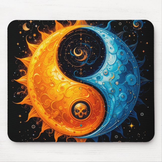 Yin Yang Design Representing Sun and Moon Mouse Pad (Front)