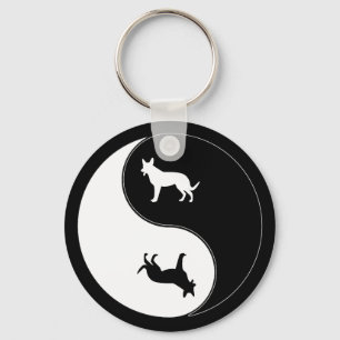 Yin Yang Dog Key Ring