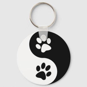 Yin Yang Dog Paws Key Ring