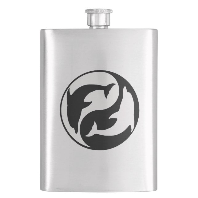 Yin Yang Dolphins Flask (Front)