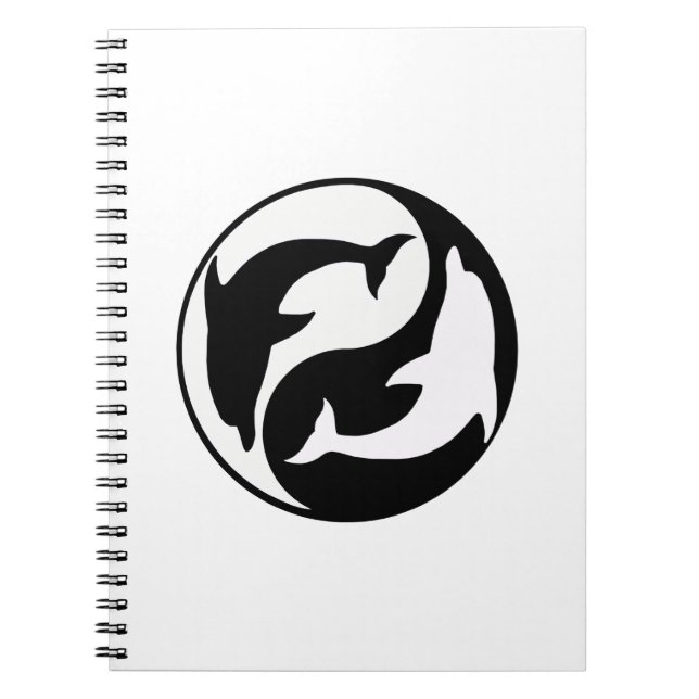 Yin Yang Dolphins Spiral Notebook (Front)