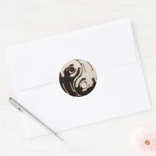 Yin yang Double Dragon Classic Round Sticker