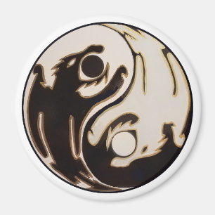 Yin yang Double Dragon Magnet