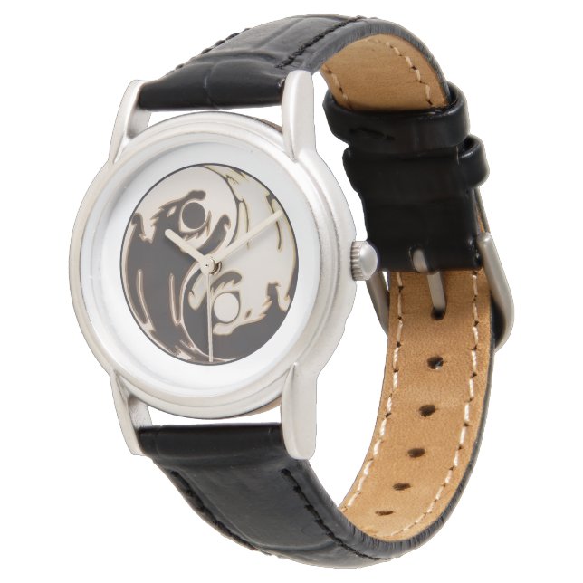 Yin yang Double Dragon Watch (Angled)