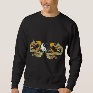 Yin Yang Dragon Black T-Shirt Sweatshirt