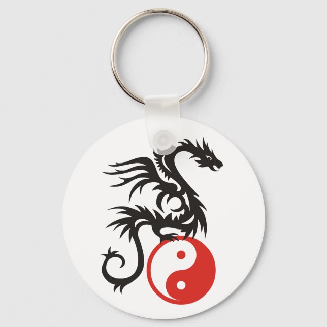 Yin & Yang Dragon Key Ring (Front)