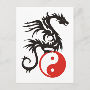 Yin & Yang Dragon Postcard