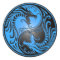 Yin Yang Dragons, blue and black